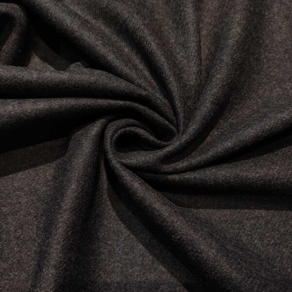 Tessuto Flanella di pura lana tinta unita grigio scuro