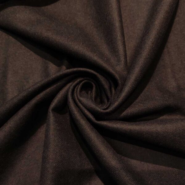 Tessuto Flanella di pura lana tinta unita testa di moro