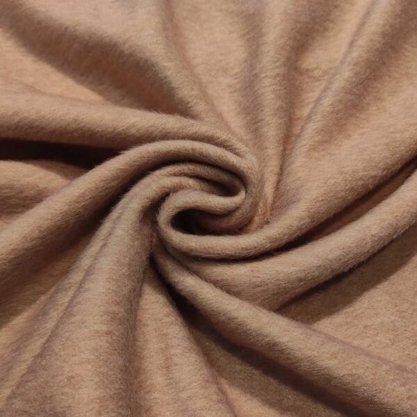 Tessuto per cappotto Panno a maglia motivo melange cipria - panna