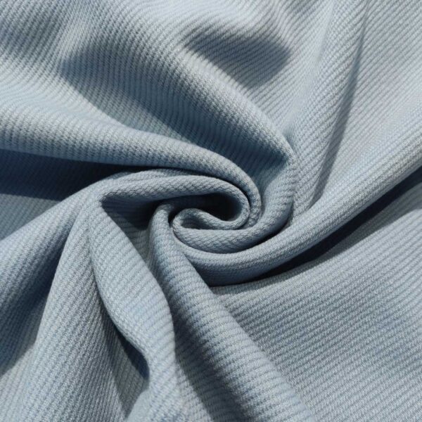 Tessuto per cappotto Panno a maglia tinta unita motivo diagonale celeste scuro