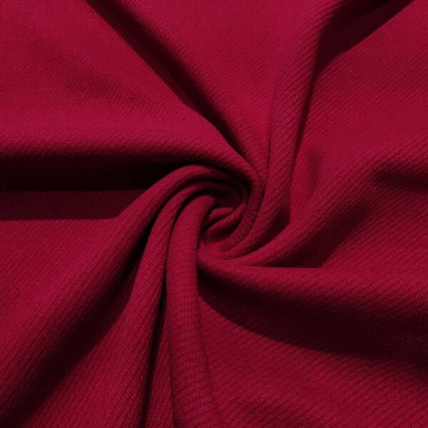 Tessuto per cappotto Panno a maglia tinta unita motivo diagonale rosso scuro