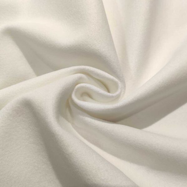 Tessuto per cappotto Panno a maglia tinta unita bianco