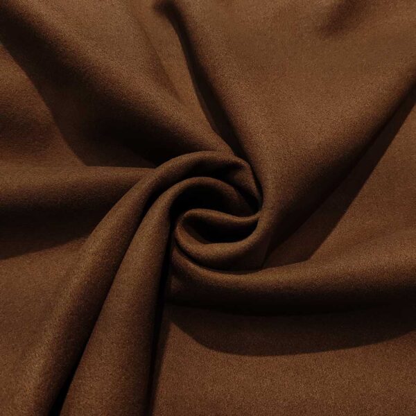 Tessuto per cappotto Panno a maglia tinta unita cammello scuro