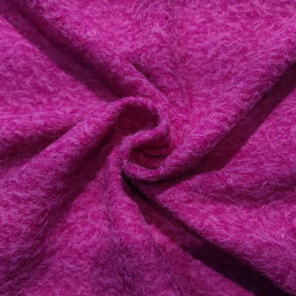 Tessuto per cappotto Panno a maglia motivo melange fucsia