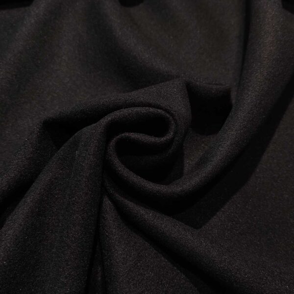 Tessuto per cappotto Panno a maglia tinta unita nero