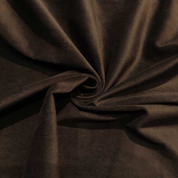 Tessuto Velluto di cotone elasticizzato tinta unita testa di moro
