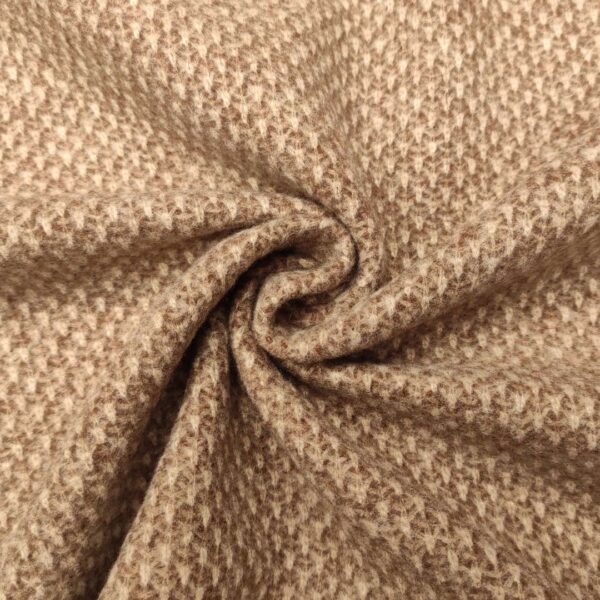 Tessuto per cappotto motivo tweed cammello
