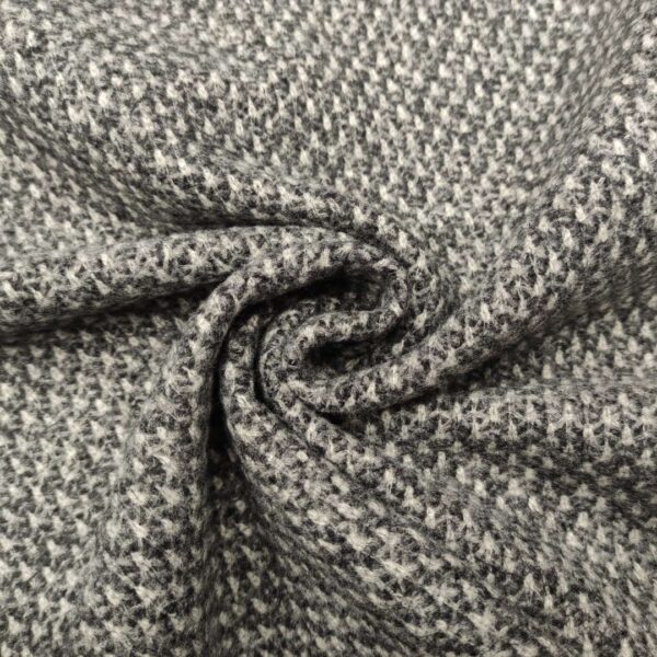 Tessuto per cappotto motivo tweed grigio