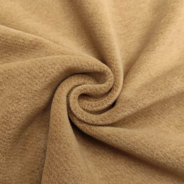 Tessuto per cappotto tinta unita cammello