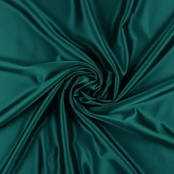 Crepe satin a tinta unita elasticizzato verde petrolio