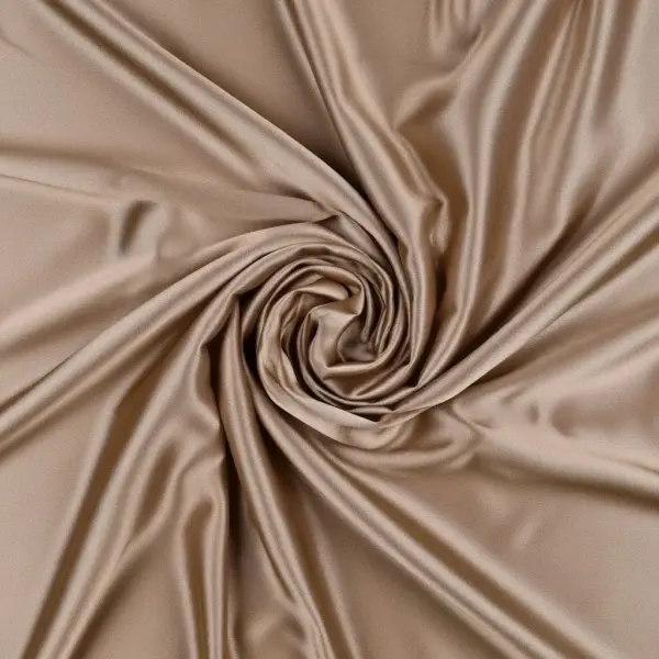 Crepe satin a tinta unita elasticizzato tortora