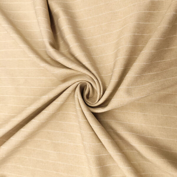 Tessuto Cady Elasticizzato effetto melange motivo gessato beige - bianco