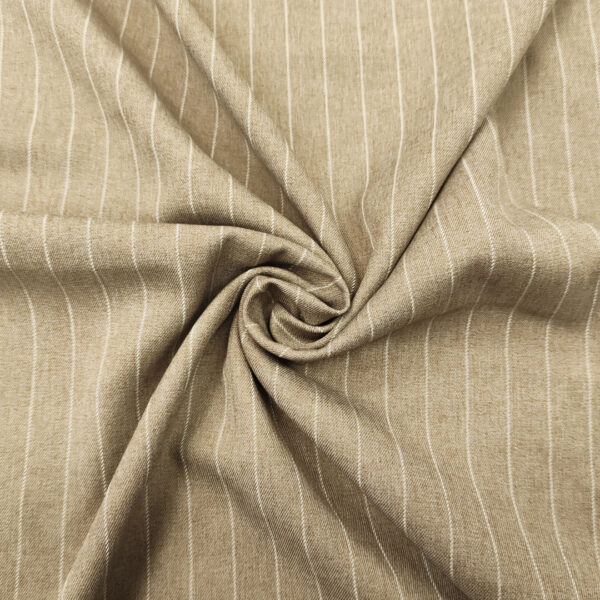 Tessuto Cady Elasticizzato effetto melange motivo gessato tortora - bianco