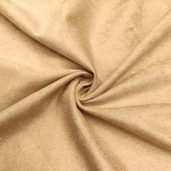 Tessuto Simil Dainetto con punti luce tinta unita beige