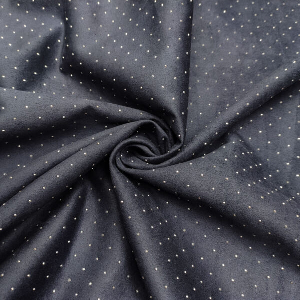 Tessuto Simil Dainetto con punti luce tinta unita blu
