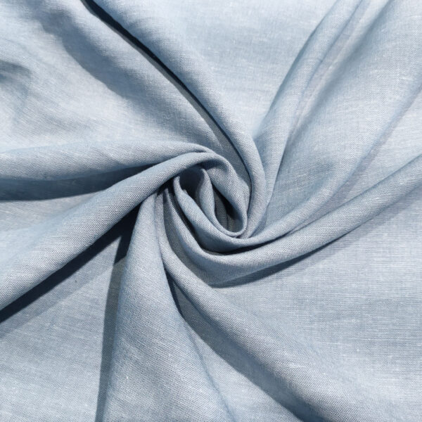 Tessuto Misto Lino effetto melange celeste
