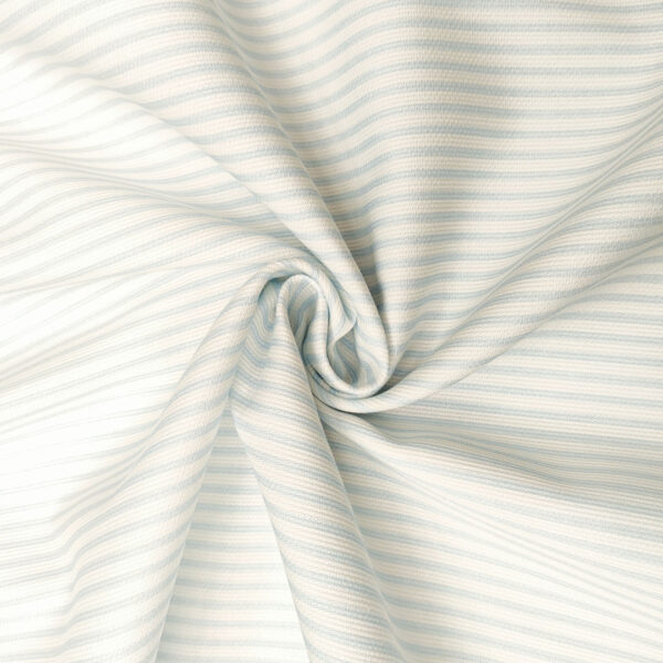 Tessuto Millerighe di Cotone a fantasia rigato motivo bianco - celeste
