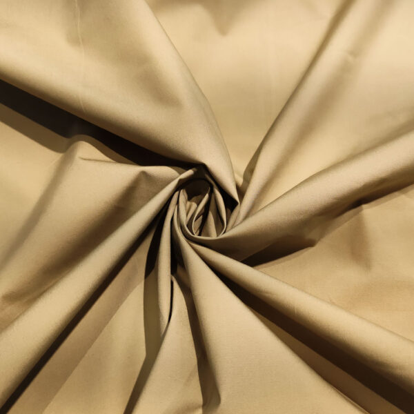 Tessuto Popeline di cotone tinta unita beige 2026