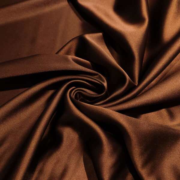 Tessuto Raso elasticizzato tinta unita cioccolato