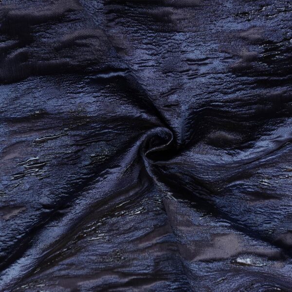 Tessuto Broccato motivo astratto blu