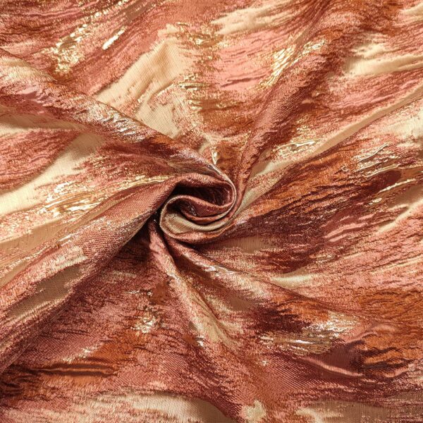 Tessuto Broccato motivo astratto terra di siena