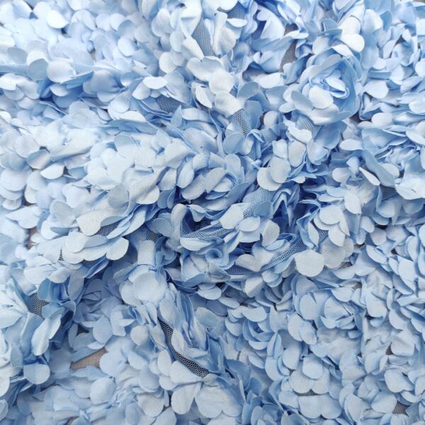 Tessuto Tulle mano seta ricamato con petali in 3D tinta unita carta da zucchero