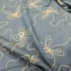 Tessuto Jeans Chambray ricamato motivo floreale astratto dettaglio iaiatessuti