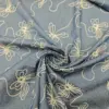 Tessuto Jeans Chambray ricamato motivo floreale astratto iaiatessuti