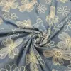 Tessuto Jeans Chambray ricamato motivo floreale iaiatessuti