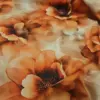 Tessuto Rasatello di cotone arancione beige coccio motivo floreale dettaglio iaiatessuti