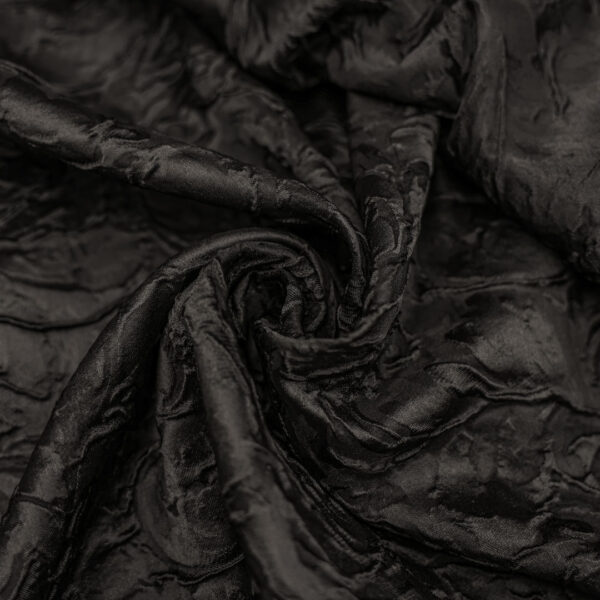 Tessuto Broccato in seta motivo floreale cashmere nero