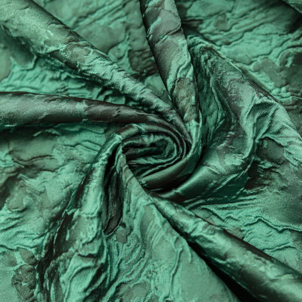 Tessuto Broccato in seta motivo floreale verde smeraldo