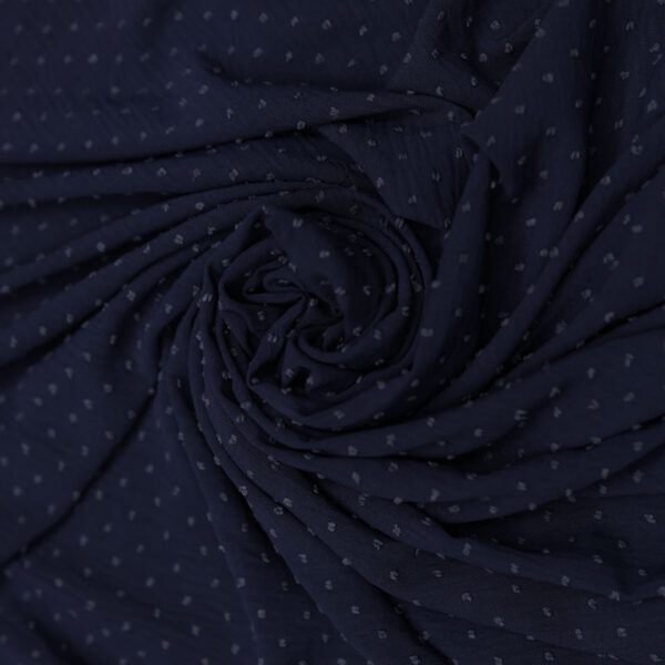 Tessuto Crepe plumetis tinta unita blu navy
