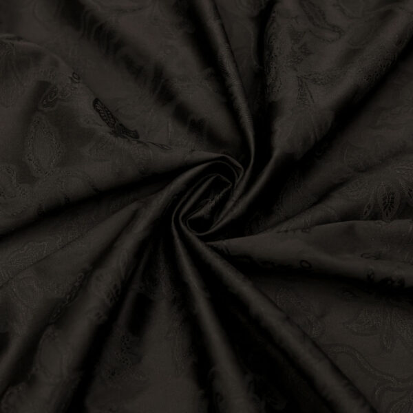 Tessuto Gabardine di Cotone jacquard tinta unita nero