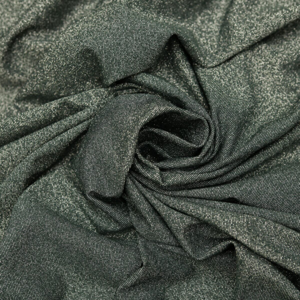 Tessuto Jersey lurex verde bottiglia - argento