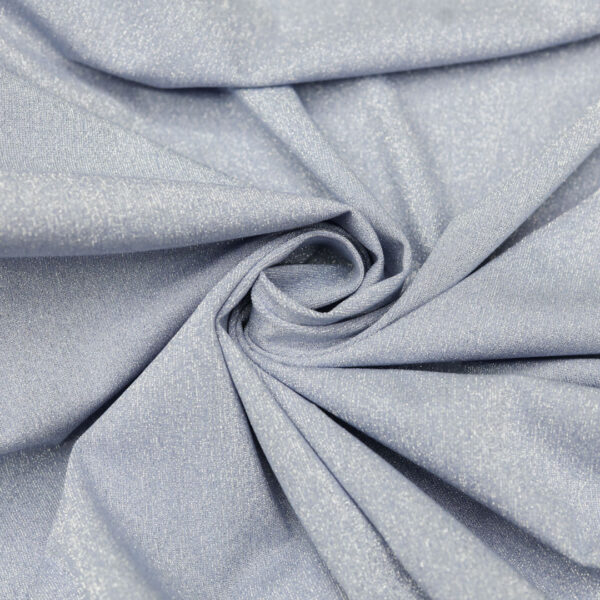 Tessuto Jersey lurex celeste - argento