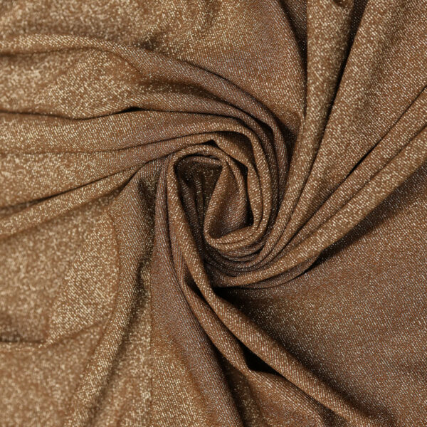 Tessuto Jersey lurex marrone - ruggine