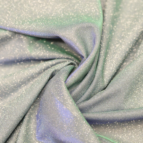 Tessuto Jersey lurex sfumato verde - blu