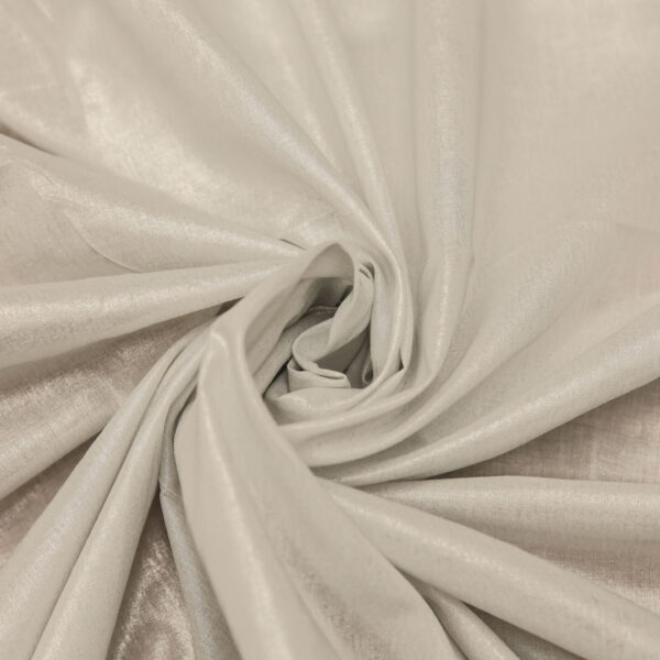 Tessuto Mussola di Cotone spalmato bianco - argento