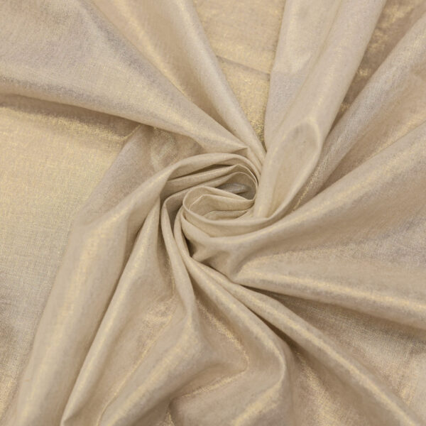 Tessuto Mussola di Cotone spalmato bianco - oro