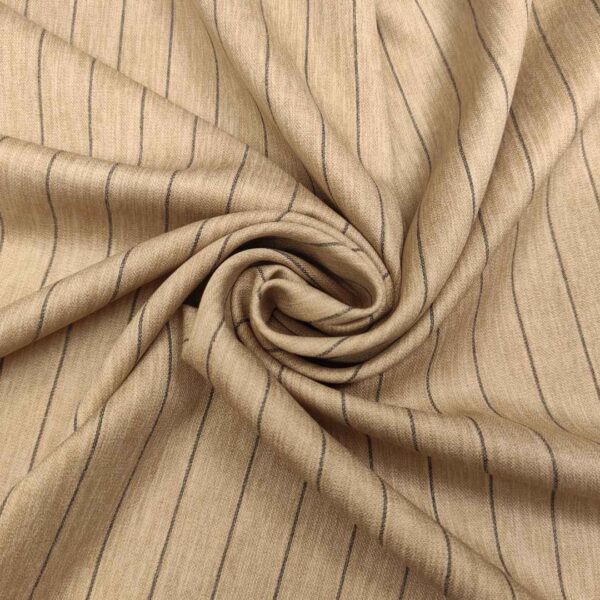 Tessuto Cady Elasticizzato effetto melange motivo gessato beige  nero