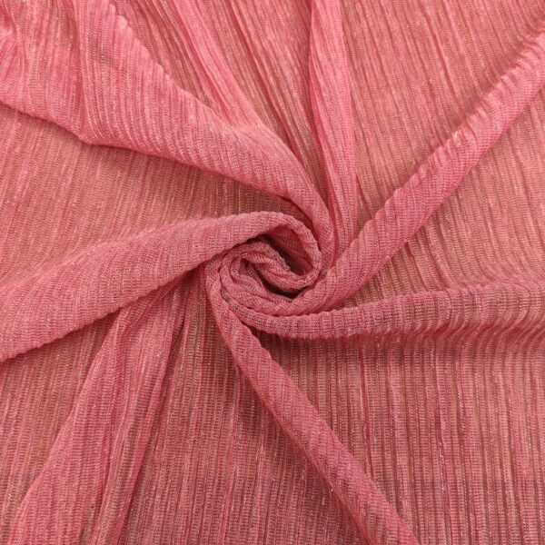 Tessuto Tulle  Plissè Lurex  Rosa Big Bubble