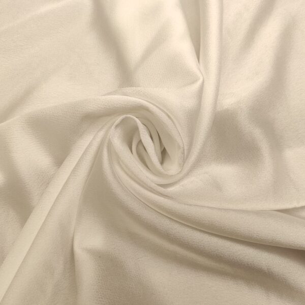 Tessuto Satin Crepe elasticizzato tinta unita bianco seta