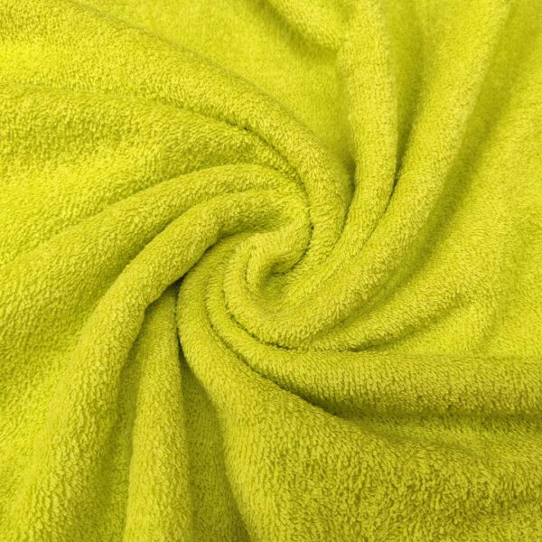 Tessuto Spugna Di Cotone in Tinta Unita lime