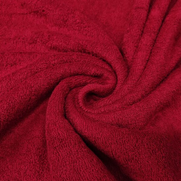 Tessuto Spugna Di Cotone in Tinta Unita rosso