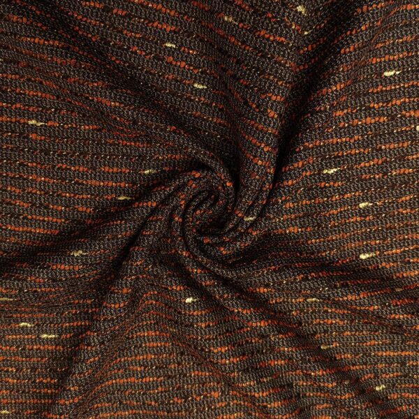 Tessuto Tweed Bouclé nero arancio