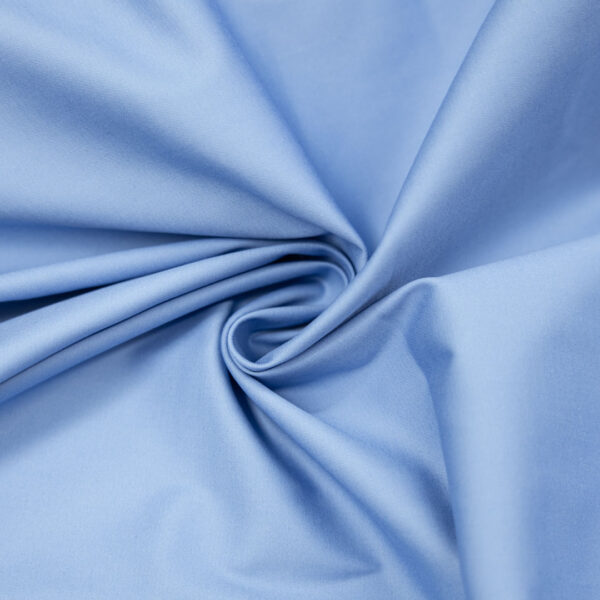 Tessuto Gabardine di cotone elasticizzato tinta unita azzurro