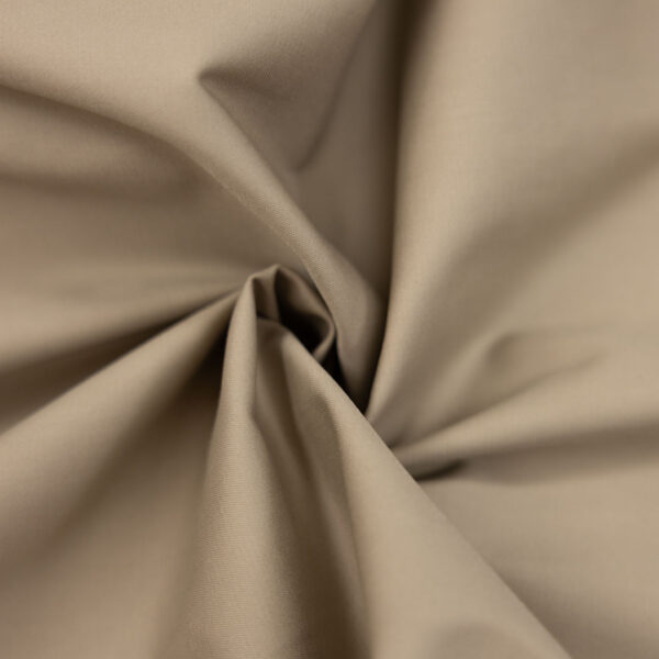 Tessuto Gabardine di cotone elasticizzato tinta unita tortora