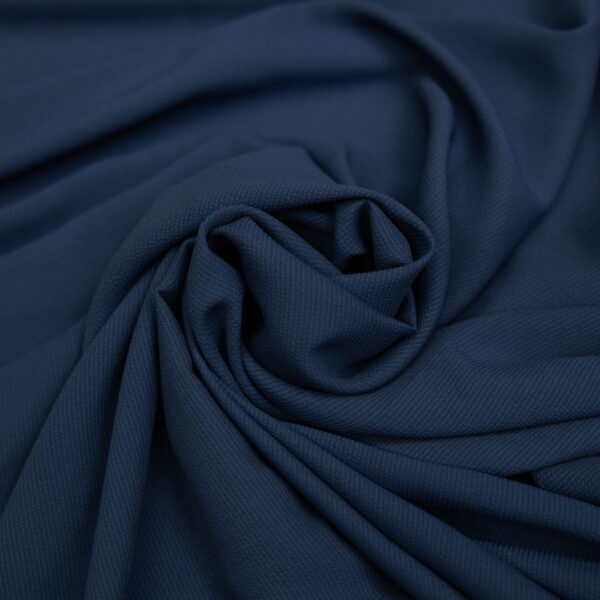 Tessuto Satin Crepe elasticizzato tinta unita blu navy