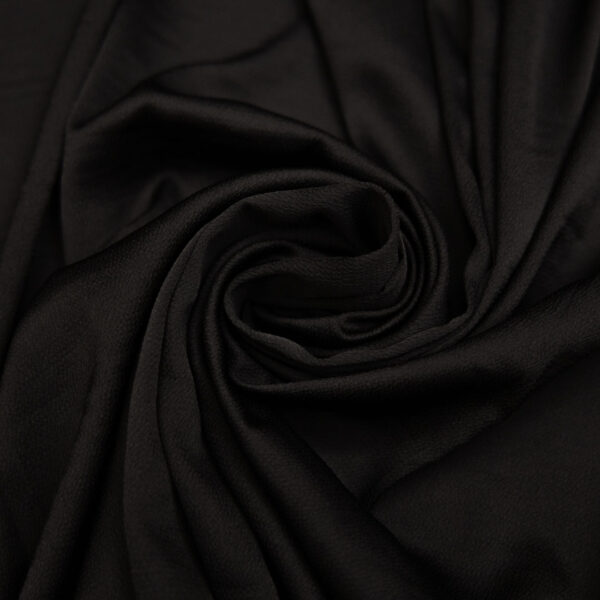 Tessuto Satin Crepe elasticizzato tinta unita nero